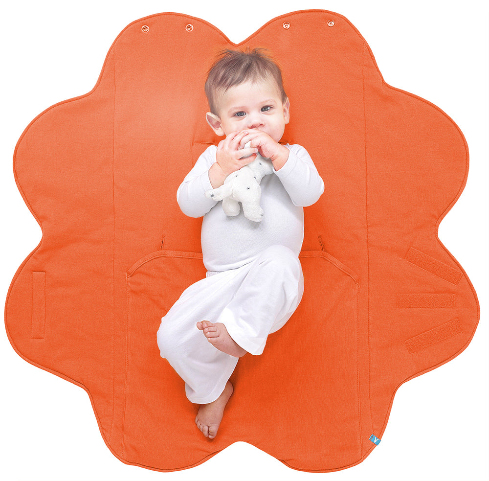 Couverture Bébé en Coton Bio - Micu Micu - Cadeau Naissance - Orange Soleil  – Pépites