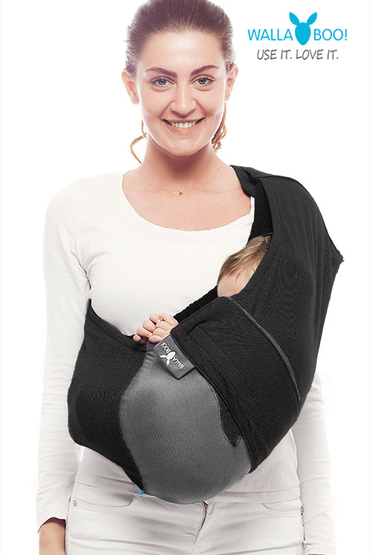 Écharpe porte-bébé en coton pour nouveaue-né - gris – Wallaboo
