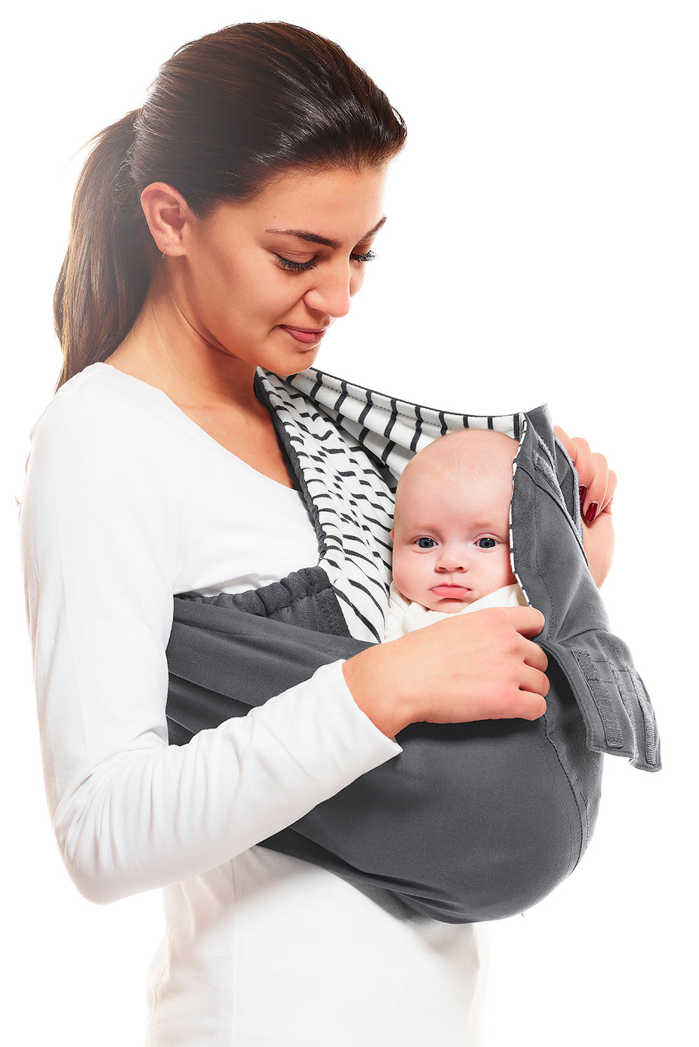 Écharpe porte-bébé en coton pour nouveaue-né - gris – Wallaboo