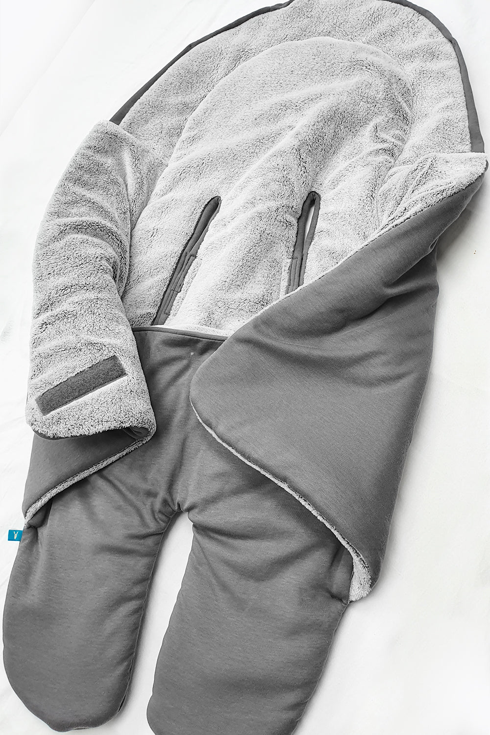 Couverture bébé grande taille pour siège auto et poussette en coton - gris  et gris claire – Wallaboo
